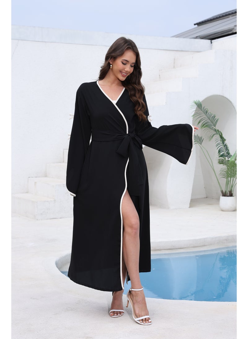 Front Open Abayas for Women Muslim Dress Dubai Prayer Clothes Long Sleeve Islamic Modest - Image 5